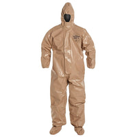Dupont Personal Protection Coverall Tychem CPF3 Elastic Wrist, 3X-Large (C3128T-3XL)-Colour: Tan/Tan/Brown