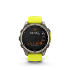 Garmin fēnix 8 - Solar Outdoor Recreation/Adventure Watches - 47 mm - Sapphire, Titanium with Amp Yellow/Graphite Silicone Band-8
