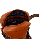 CHAMPS Onyx Collection Vertical Crossbody Bag - Brown-Back slip pocket