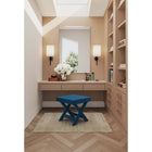 Manhattan Comfort - Manhattan Comfort abigail banc ottoman tapissé en velours bleu style milieu du siècle de 20,47 po-Cadre en bois massif pour plus de durabilité et de fonctionnalité