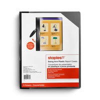 Staples Document Report Covers - Black - 5 Pack-Swinging arm clamps down easily to hold papers tight