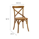 Modway Gear Dining Side Chair - Walnut - 2 Pack-Natural rattan seat