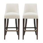 Manhattan Comfort Beever 18.9" Modern Chenille Upholstered Barstool - Cream - 2 Pack-Modern Barstool with Backrest Perfect for Bar and Kitchen Use. Set of 2