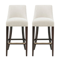 Manhattan Comfort - Beever tabouret de bar moderne 48 cm en chenille crème, lot de 2-Tabouret de bar moderne avec dossier parfait pour une utilisation au bar et dans la cuisine. Ensemble de 2