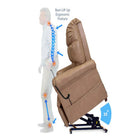 Journey Perfect Sleep Chair Deluxe Plus 2 Zone Heat Massage Miralux Recliner - Light Grey-Powered lift function helps assist safer and easier standing and sitting transitions