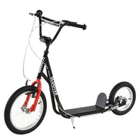 Aosom Youth Kick Scooter with Adjustable Handlebar - Black-Help your child perfect their sense of balance and build up strength 