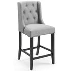 Modway Baronet Upholstered Fabric Counter Bar Stool - Light Gray - Set of 2-Dense Foam Padding