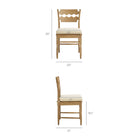 Modway Jax Oak Wood Dining Chair With Wavy Razor Back and Cushion - Weathered Oak Linen-Wavy Razor Back