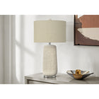 Monarch Specialties 31" H Contemporary Table Lamp - Cream Ceramic / Beige Shade-A convenient 3-way rotary switch supports a single bulb up to 100w/120v (not included), allowing you to easily adjust the level of lighting to illuminate a room