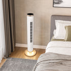 Seville Classics - Ventilateur tour oscillant UltraSlimLine avec éclairage – blanc-Lumière LED à faible luminosité à la base