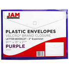 JAM Paper Enveloppes en plastique/poly à fermeture adhésive, 9 1/2 x 13 1/8 po, violet, paq./12-Fermeture adhésive Velcro