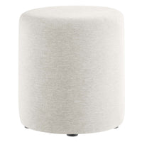 Modway - Callum Tissu rond tissé en bruyère de 16" Rembourré Ottoman - Ivoire à tissage de bruyère-Tissu tissé en bruyère tissé