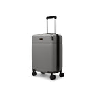 Bugatti - Valise de cabine à coque rigide 21.50po de la collection Monaco - Grey-Fabriqué en ABS/PC léger et résistant avec une insertion en cuir synthétique