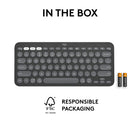 Logitech Pebble Keys 2 K380s Multi-Device Bluetooth Wireless Keyboard with Customizable Shortcuts - Slim - Portable - Graphite-10