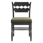 Modway - Jax Bois de chêne Chaise de salle à manger avec dossier ondulé en forme de rasoir et coussin in Sauge Noire-Entièrement assemblé