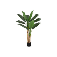 Monarch Specialties 55" Artificial Indoor Banana Tree - Floor - Black Pot-Add some greenery to your space with this 55" tall artificial banana tree that's set in a black pot