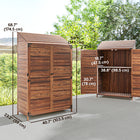 Outsunny - Armoire de rangement extérieure en bois à doubles portes - Brun mélangé-La conception du toit en appentis empêche l'accumulation d'eau et de neige 