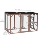 PawHut 71" L Catio Outdoor Cat Enclosure - Camel-Considerate waterproof top design 