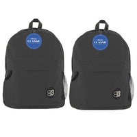 BAZIC Products Classic 17" Backpack - Black - 2 Pack-One large main compartment and small front compartment with zipper closure