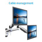 ShoppingAll Pneumatic Dual Gas Spring Dual Monitor Wall Mount - White-Store your cables neat and organized with built-in cable management clips, keep your monitor/TV surroundings clean