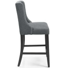Modway Baronet Upholstered Fabric Counter Bar Stool - Gray - Set of 2-Sinuous Spring Support