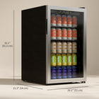 HOMCOM 4.4 cu ft Beverage Fridge - 160 Can Capacity-White LED lighting creates a stylish, inviting look for any gathering