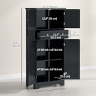 HOMCOM 50.5" H Kitchen Pantry Cabinet with Doors and Adjustable Shelf - Black-Anti-tipping design provides enhanced safety 
