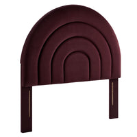 Modway Solana Arched Performance Velvet Twin Headboard - Mulberry-Stain-Resistant Performance Velvet Upholstery