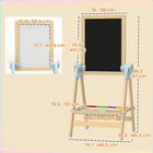 Qaba - Chevalet d’art en bois double face avec hauteur réglable - naturel-Angle du tableau réglable pour des positions de dessin confortables 