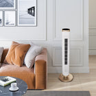 Seville Classics - Ventilateur tour oscillant UltraSlimLine avec éclairage – blanc-3 niveaux de luminosité