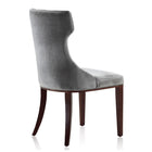 Manhattan Comfort - Lot de 2 chaises de salle à manger traditionnelles Reine 19,7 po en velours gris et noyer-Capacité de poids : 136 kg Hauteur d’assise : 47 cm