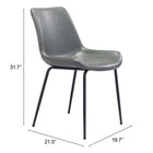Zuo Byron Dining Chair - Grey - Set of 2-6