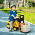 Aosom Kids Ride-On Forklift with Fork and Tray - Yellow-Seat Dimension: 8.7" L x 6.3" W x 9.4" H (22 x 16 x 24 cm) 