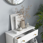 HOMCOM Narrow Shoe Cabinet with 2 Flip Drawers for Storage - White-Compact design fits in narrow spaces