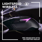 Logitech G502 X PLUS LIGHTSPEED Wireless RGB Gaming Mouse - Black-Lightsync RGB: This RGB gaming mouse features glowing 8-LED lighting that’s customizable and adapts as you game with startup/power-down effects and battery optimisation through active play detection