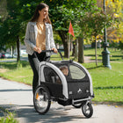 Aosom 2-in-1 Bike Trailer for Kids, Foldable Baby Stroller Carrier - Black-Large rear wheels and a locking swivel front wheel with suspension for a smooth ride 