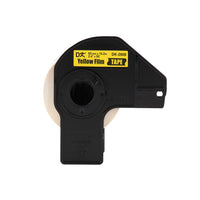 Brother Continuous Film Tape, 2.4", Yellow, DK2606-Black text on yellow film tape
