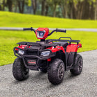 Aosom Kids 12V Battery Powered Ride-on ATV with Music, LED Lights and Treaded Tires - Red-Textured wheels for improved traction 