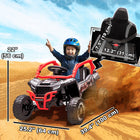 Qaba 12V Licensed KAWASAKI TERYX KRX 2WD Electric Ride on Truck - Red-Realistic cockpit with music via USB for an immersive driving experience 
