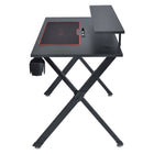 Emerge Vizon 47" Gaming Desk - Black-Cable management tray, cable slot, and grommets for organization