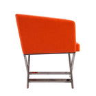 Manhattan Comfort Hollywood 25.6" Contemporary Faux Leather Upholstered Accent Chair - Orange and Polished Chrome - 2 Pack-Weight Capacity: 300 Lbs. Seat Height: 18.3" Arm Frame Length: 26.18