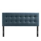 Modway - Lily Velours de performance résistant aux taches Tête de lit King Size, Bleu Cadet-Construction rembourrée