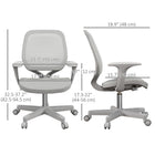 Vinsetto Small Mesh Office Chair with Castors - Grey-44-56cm adjustable seat height. Sit at the level you want