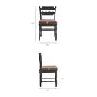 Modway Jax Oak Wood Dining Chair With Wavy Razor Back and Cushion - Black Cocoa-Wavy Razor Back