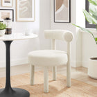 Modway Toulouse Boucle Fabric Dining Chair - Ivory-Non-Marking Foot Pads