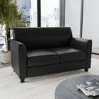 Flash Furniture HERCULES Diplomat Series Black Leather Loveseat-Black LeatherSoft Upholstery