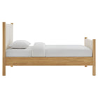 Modway Maven Twin Size Fabric Upholstered Platform Bed - Ivory Oak-Kiln-Dried Wood