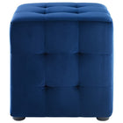 Modway Contour Tufted Cube Performance Velvet Ottoman - Navy-Stain Resistant Fabric