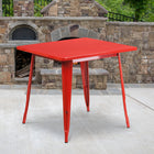 Flash Furniture – Table carrée en métal de 31,5 po pour intérieur/extérieur, rouge (ET-CT002-1-RED-GG)-Taille du plateau: carré de 31,5 po