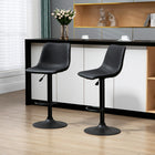 HOMCOM Adjustable Counter Height Kitchen Bar Stools - Grey - 2 Pack-The padded seat and back offer comfort and easy maintenance
